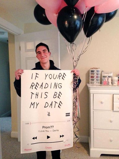 Drake Promposal, Cute Hoco Proposals, Cute Promposals, Promposal Ideas, Funny Prom, Cute Homecoming Proposals, Cute Prom Proposals, Asking To Prom, Dance Proposal