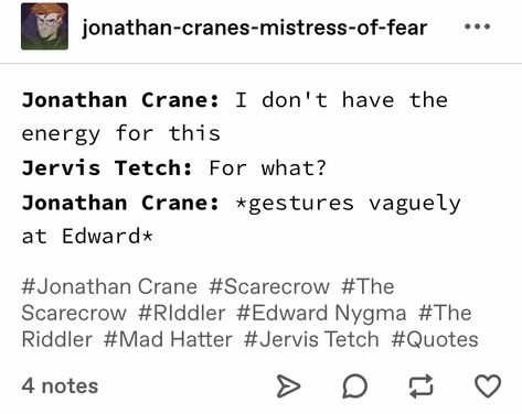 Jonathan Crane X Edward Nygma, Scriddler Fan Art, Jonathan Crane Fanart, Gotham Funny, Gotham Rogues, Batman Memes, Jervis Tetch, Batman Rogues, Gotham News