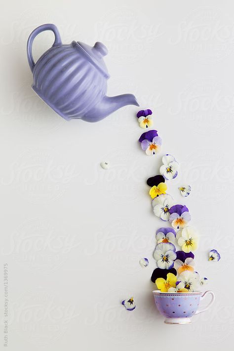 Pansies being poured from a teapot by Ruth Black - Stocksy United Inspiration Tattoos, Flat Lay Photography, Bastille, Arte Floral, Flower Wallpaper, Pansies, Product Photography, Creative Photography, Food Art