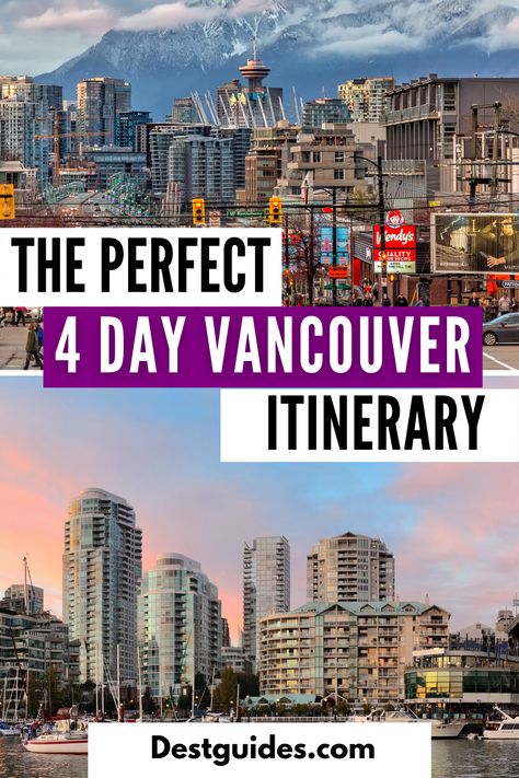 Planning to spend 4 days in Vancouver, Canada but not sure what to do? Here is the perfect 4 day Vancouver itinerary that will guide through the city. From exploring Vancouver downtown by visiting the The Old Spaghetti Factory and the Chinatown to spending time at the English Bay Beach and the surrounding Beaches, this 4 day itinerary for Vancouver will show you all the best places in Vancouver you shouldn't miss. English Bay Vancouver, Spaghetti Factory, Vancouver Vacation, Vancouver City, Vancouver Travel, Stanley Park, Downtown Vancouver, What To Pack, Canada Travel