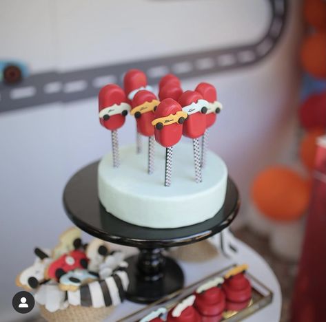 Race Car Cakesicles, Two Fast Birthday Dessert Table, Two Fast Cake Pops, Race Car Cake Pops, Two Fast Cake, Cake Table Ideas, Race Car Cake, Birthday Dessert Table, Two Fast Birthday