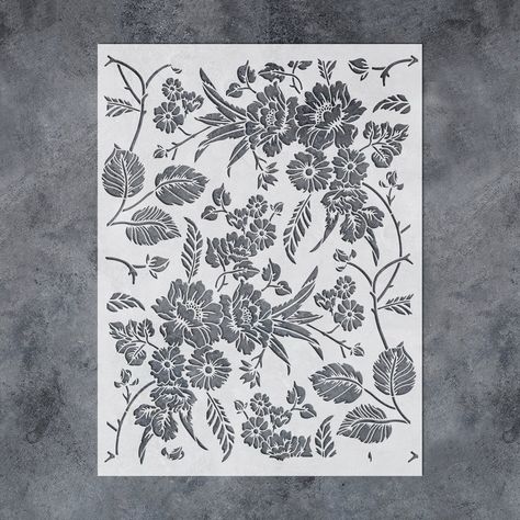 New design flower wall stencil. Paint the wall with fancy flowers by @gssdesigns_stencil . GSS Designs Stencil Item No. SL-307 Size: 12x16 Inches 16x21 Inches #stencil #wallstencil #floralstencil #flowerstencil #stencils #stenciling #floralwall #floralpainting #wallpapers #wallpaperstencil #wallpaperdecor #floralwallpaper #walldecor #diywalldecor #accentwall #gssdesigns #gssdesignsstencils Flower Wall Stencil, Floral Wall Stencil, Stencil Flower, Painting On Wall, Expensive Wallpaper, Stencil Paint, Diy Stencils, Stencil Wood, Paint Stencils