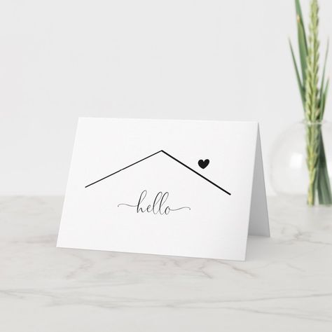 Blank Home Realtor Just to Say Hello Greeting Card  Zazzle Realtor Cards, Just To Say Hello, Hello Greeting, Real Estate Gifts, 카드 디자인, Design Apartment, Gift Business, Custom Greeting Cards, Christmas Card Holders