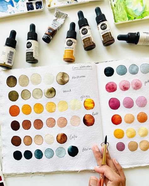 Color Mixing Chart Acrylic, Color Theory Art, Art Philosophy, Coloring Journal, Watercolor Lessons, Watercolour Inspiration, Watercolor Sketchbook, Painting Workshop, Watercolor Palette