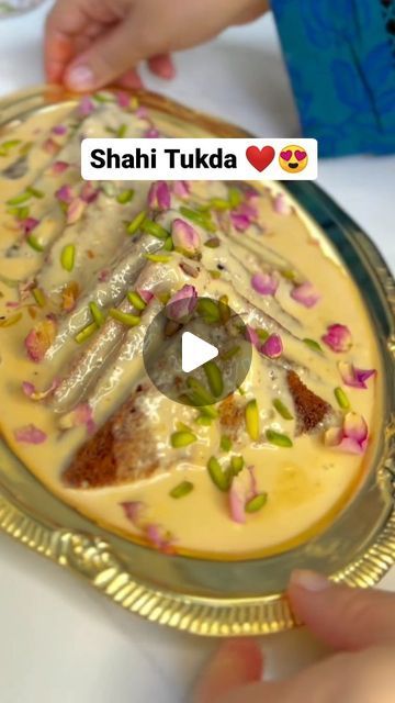 herbsandflavours.in on Instagram: "Eid Special - Shahi Tukda 🍞🌹🥛❤️  Tag 🏷️ and Share with Sweets lovers ❤️  Indulge in the ultimate royal dessert experience as you savor the heavenly combination of crispy fried bread and velvety dry fruits malai 😍😋  Give it a try today !   Follow @herbsandflavours.in for more such content ❤️  DM for credits ✨  #herbsandflavoursin #shahitukda #shahitukdarecipe #desertrecipe #ramadan #ramadanrecipes #eidmubarak #sweets #dessert #sweettooth #foodporn #foodie #foodiesofinstagram #instafood #homemade #foodblogger #mumbaifoodie #mumbaifood #indianfoodie #indianfood #foodreels #trending #indiancuisine #indiansweets #reelsinstagram #recipe #easyrecipe #explorepage #explore #fyp" Pakistani Dessert Recipes, Shahi Tukda Recipe, Eid Dessert Recipes, Shahi Tukda, Pakistani Desserts, Eid Sweets, Fried Bread, Mumbai Food, Eid Special