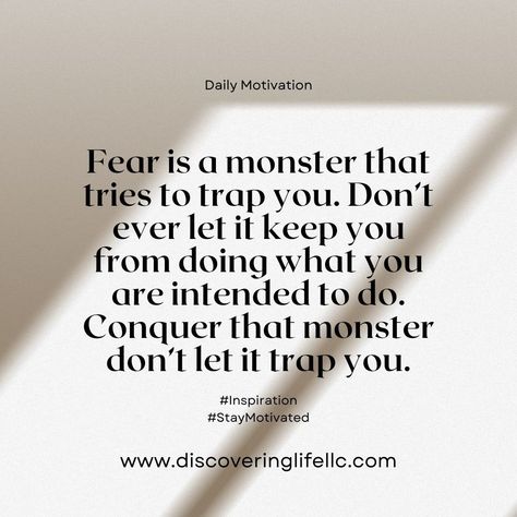 Conquer fear, live your dreams. #inspiration #StayMotivated #blogger #entreprenuer Conquer Fear Quotes, Conquer Fear, Conquering Fear, Explore Quotes, Fear Quotes, Live Your Dreams, Positive Reinforcement, Quote Board, Daily Motivation