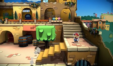 Paper Mario: Color Splash Review - Humorous, Challenging & Beautiful Paper Mario Color Splash, Powerpoint Images, Game Paper, Chicken Games, Robot Game, 3d Paper Art, 2d Game Art, Mario Games, Paper Mario