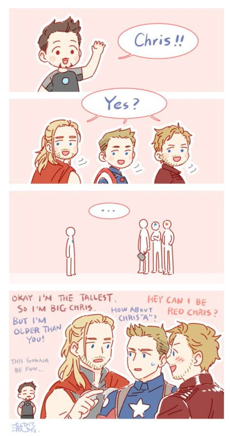 Chris, Chris and Chris Wallpaper Avengers, Avengers Humor, Spiderman Funny, Robert Downey Jr., Funny Marvel, Chris Hemsworth Thor, Funny Marvel Memes, Avengers Comics, Marvel Avengers Funny