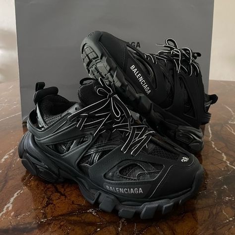 Balenciaga WOMEN'S TRACK SNEAKER IN BLACK Balcengia Sneakers, Black Balenciaga Track Sneakers, Balenciaga Track Shoes, Black Balenciaga Shoes, Black Balenciaga Sneakers, Balenciaga Track Black, Balenciaga Tracks, Balenciaga Trainers, Balenciaga Track Sneakers