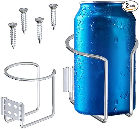 Amazon.com: Skywin Wall Mounted Cup Holder - 2 Pack Boat Cup Holder for Yacht, Truck, Car and RV Installs on Walls and Railings - Wall RV Cup Holder fits Drink Cans, Bottles and Cups (Screw Mount) : Automotive Outdoor Drink Holder, Boat Cup Holders, Wall Railing, Metal Fabrication Tools, Metal Cups, Truck Car, Getting Drunk, Metal Fabrication, Drink Holder