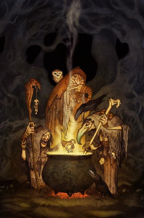 Johan Egerkrans, North Mythology, Dungeon Art, Weird Sisters, Baba Jaga, Norse Gods, Three Witches, Witch Art, Wow Art