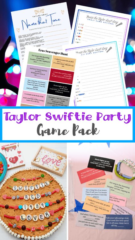 Taylor Swift Charades, Taylor Swift Themed Scavenger Hunt, Taylor Swift Scavenger Hunt Ideas, Speak Now Birthday Party Ideas, Taylor Swift Trivia Game, Taylor Swift Party Activities Ideas, Taylor Swift Listening Party Ideas, Taylor Swift Birthday Party Activity Ideas, Taylor Swift Games Party