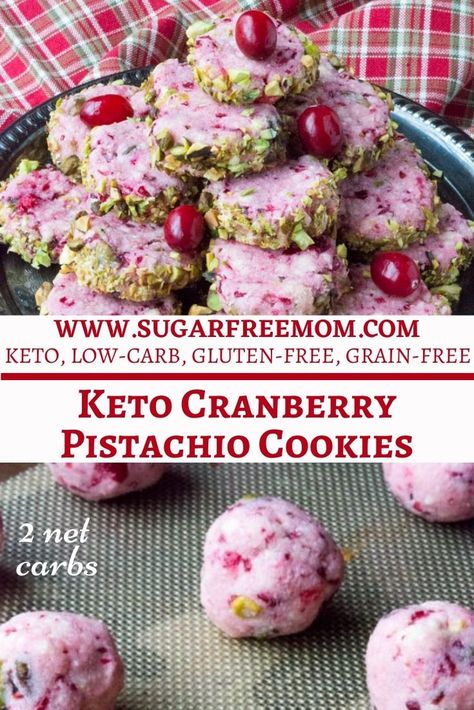 Cranberry Pistachio Cookies, Keto Cranberry, Low Carb Cookies Recipes, Low Carb Christmas, Keto Christmas Cookies, Keto Gluten Free, Low Carb Holiday, Keto Eating, Keto Cookie Recipes