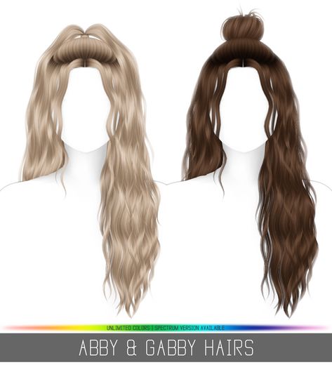 ABBY & GABBY HAIRS | Simpliciaty on Patreon Die Sims 4, Sims 4 Black Hair, Mod Hair, The Sims 4 Pc, Pelo Sims, Free Sims 4, The Sims 4 Packs, Sims 4 Game Mods, Sims 4 Cc Makeup