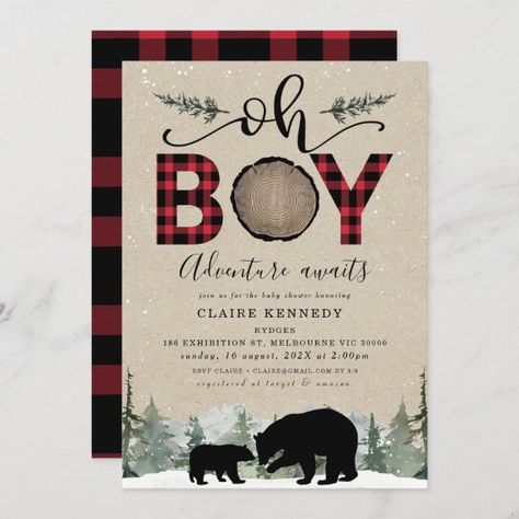 Twin Boys Baby Shower Invitation Two Peas In A Pod Lumberjack Baby Shower Invitations, Twin Boys Baby Shower, Plaid Baby Shower, Lumberjack Baby Shower, Lumberjack Baby, Boys Flannel, Baby Flannel, Boy Baby Shower Themes, Baby Invitations