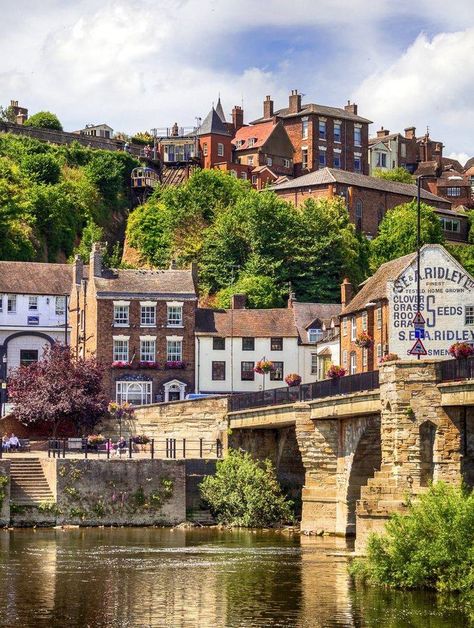 The High Town and Low Town of Bridgnorth in Shropshire are connected by a Cliff Railway (visible top left) | Photograph: Bob Radlinski on Facebook via Beautiful Britain Northern Ireland, The High, Bike Ride, Image Types, Beautiful Places, United Kingdom, England, House Styles, Photographer