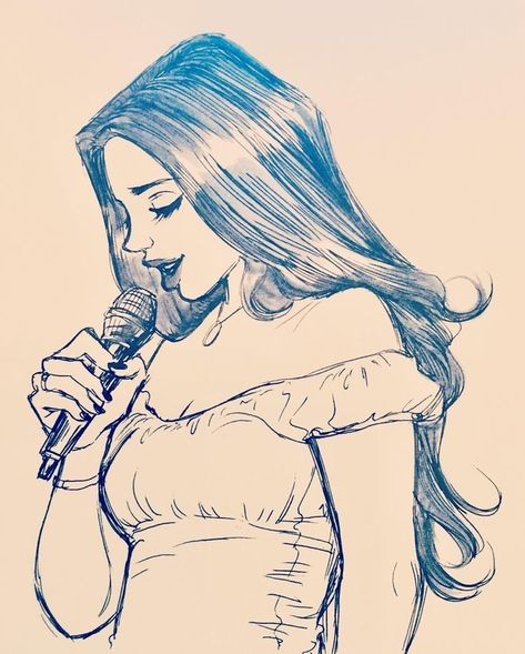 Singing Drawing, Lana Del Rey Art, Drawing Course, Art Drawings Sketches Creative, Girl Sketch, Art Tutorials Drawing, Sketchbook Art Inspiration, Cool Art Drawings, Art Drawings Sketches