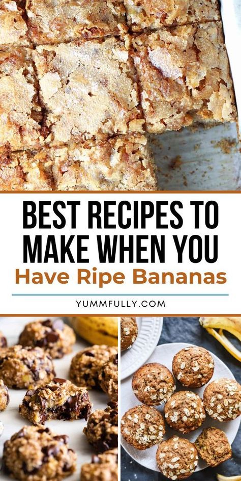 Turn ripe bananas into crowd-pleasing sweet treats with these recipes. From moist banana bread to creamy banana pancakes, these recipes rescue those overripe fruits from the brink, transforming them into irresistibly delicious desserts that will have you hoping for more browning bananas. Banana Bar Recipes, Ripe Banana Recipes Healthy, Ripe Banana Recipes, Healthy Banana Recipes, Banana Recipes Easy, Banana Recipes Overripe, Ripe Banana Recipe, Banana Treats, Dessert From Scratch