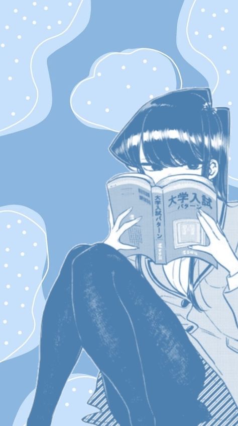 Komi san wallpaper Blue Anime Astethic, Anime Light Blue Wallpaper, Soft Blue Aesthetic Anime, Light Blue Wallpaper Anime, Kawaii Wallpaper Blue, Blue Gif Wallpaper, Background For Widgets, Blue Anime Aesthetic Wallpaper, Light Blue Anime