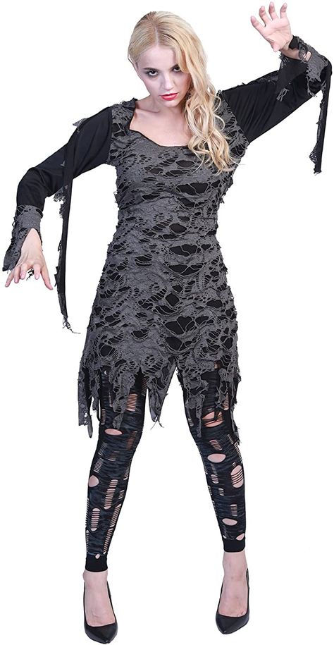 Zombie Costume Women, Zombie Dress, Zombie Clothes, Dead Costume, Zombie Halloween Costumes, Dress And Leggings, Ripped Leggings, Zombie Costume, Halloween Zombie