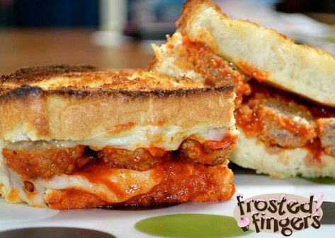 Meatball Grilled Cheese Sandwich #Recipe via  Frosted Fingers  http://frostedfingers.com/2012/04/meatball-grilled-cheese-sandwich-recipe/ Grilled Cheese Sandwich Recipe, Baked Sandwiches, Cheese Sandwich Recipe, Grill Cheese Sandwich Recipes, Meatball Sandwich, Cheese Sandwich Recipes, Tasty Meatballs, Queso Fundido, Grilled Cheese Sandwiches