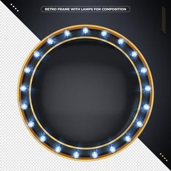 Premium PSD | 3d retro round frame with realistic led lamps for composition Starmaker Logo, Profile Background, Lion Hd Wallpaper, 3d Composition, Vector Portrait Illustration, Crown Drawing, Black Friday Banner, Music Logo Design, Circle Logo Design