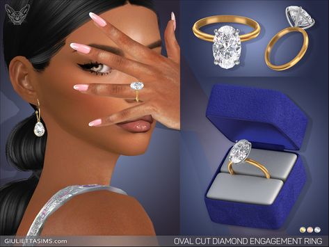 Sims 4 Engagement Ring Cc, Sims 4 Engagement, Solitaire Engagement Ring Cushion, Sims 4 Wedding Dress, Sims 4 Piercings, Sims 4 Cas Mods, Mod Jewelry, Sims 4 Cc Shoes, Sims 4 Game Mods