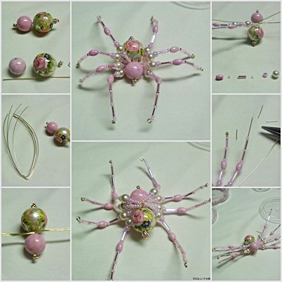 If you love or like spiders here's your chance to make your own bead spider. Step by step instructions. Bead Spider, Carillons Diy, Wire Spider, Spider Decorations, Spider Crafts, Christmas Spider, Spider Jewelry, Beaded Spiders, Spider Earrings