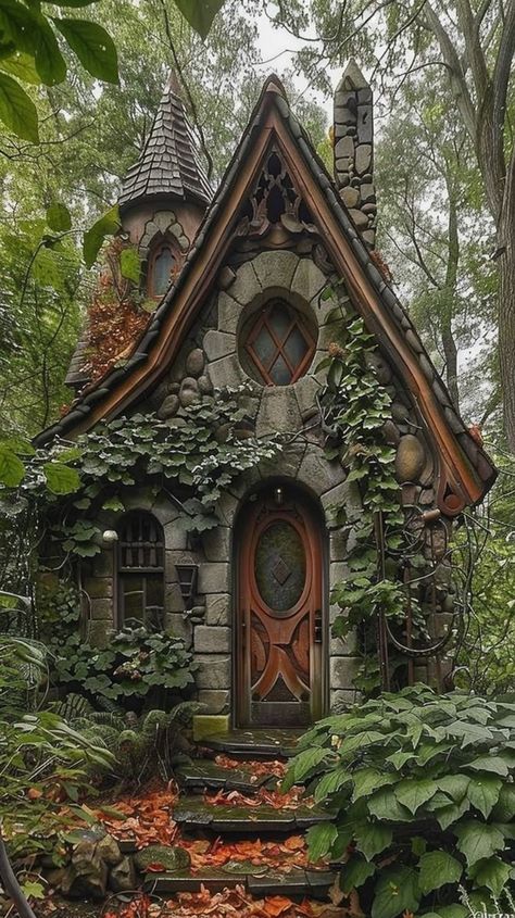 Witches Cottage In The Woods, Whimsical Architecture, Witchy Cottage, Fairytale Houses, Witchy House, Storybook House, Witchy Home, Magical House, Fairytale House