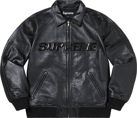 Supreme Supreme Silver Surfer Leather Varsity Jacket - Black - L | Grailed Boys Closet, Leather Varsity Jackets, Silver Surfer, Men's Outerwear, Mens Outerwear, Mens Streetwear, Cowhide Leather, Motorcycle Jacket, Patent Leather