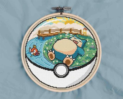 Pokeball Terrarium Snorlax Cross Stitch Pattern Counted Cross Stitch Magikarp Cross Stitch Pattern Pattern Keeper Compatible - Etsy UK Snorlax Embroidery, Pokemon Embroidery Pattern, Cross Stitch Pokemon, Embroidery Pokemon, Pokeball Terrarium, Flowery Meadow, Pokemon Cross Stitch Patterns, Pokemon Terrarium, Pokemon Cross Stitch