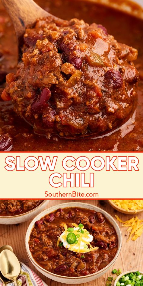 Slow Cooker Chili Crockpot Beef Chili, Beef Chili Crockpot, Easy Crockpot Chili, Best Slow Cooker Chili, Crockpot Chili Recipe, Easy Chili Recipe Crockpot, Crockpot French Toast, Slow Cooker Chili Beef, Chili Crockpot