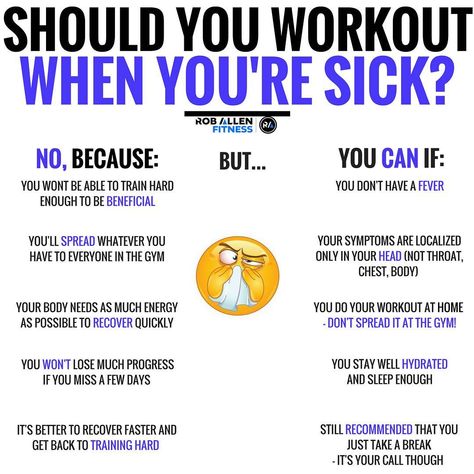 Should you exercise when sick?🤧 Chest Workout Routine, How To Start Exercising, Fitness Jobs, Workout Training Programs, Losing Weight Motivation, Love Fitness, Train Hard, Fitness Nutrition, Cardio Workout