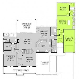 in law suite floor plans | Adding an In-Law Suite - Designing Your Perfect House Floor Plans Mother In Law Suite, Mother In Law Suite Connected To House, One Story House Plans With Mother In Law Apartment, House Plans Mother In Law Quarters, Small House With Mother In Law Suite, Home Floor Plans With Mother In Law Suite, Ranch Floor Plan With In Law Suite, Ranch Home With In Law Suite, Add On Mother In Law Suite House Plans