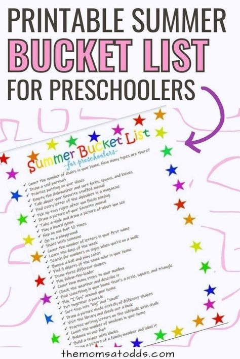 Bucket List For Preschoolers, Free Printable Bucket List, Poems About School, Ultimate Summer Bucket List, Summer Preschool Activities, Summer Kindergarten, Summer Calendar, Summer Preschool, List Of Activities