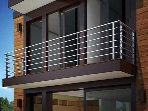 15 Simple & Modern Balcony Railing Designs For Home 2023 Glass Balcony Railing, Steel Grill Design, Balcony Ideas House, Steel Railing Design, Balcony Railings, Terrasse Design, Balkon Decor, Staircase Railing Design, Handrail Design