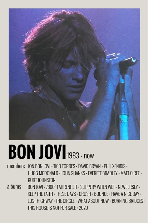 Bon Jovi Album, Bon Jovi Song, Bon Jovi Always, Rock Band Posters, Music Poster Ideas, Vintage Music Posters, Dance World, Music Collage, Polaroid Poster