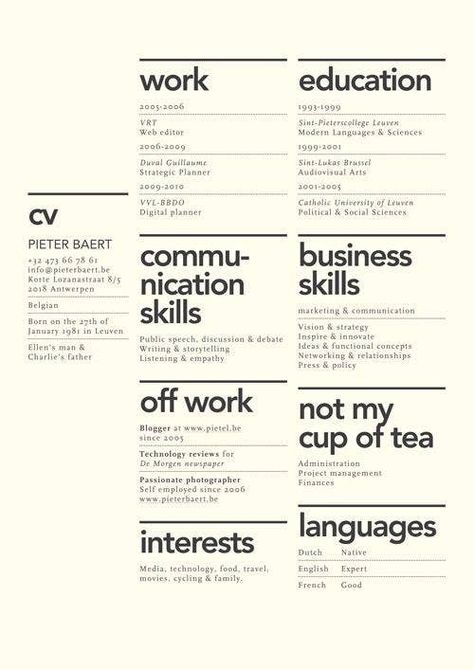 27 Beautiful Résumé Designs You'll Want To Steal Cv Original Design, Beautiful Resume Design, Cv Original, Creative Cvs, It Cv, Cv Inspiration, Resume Layout, Portfolio Resume, Creative Cv