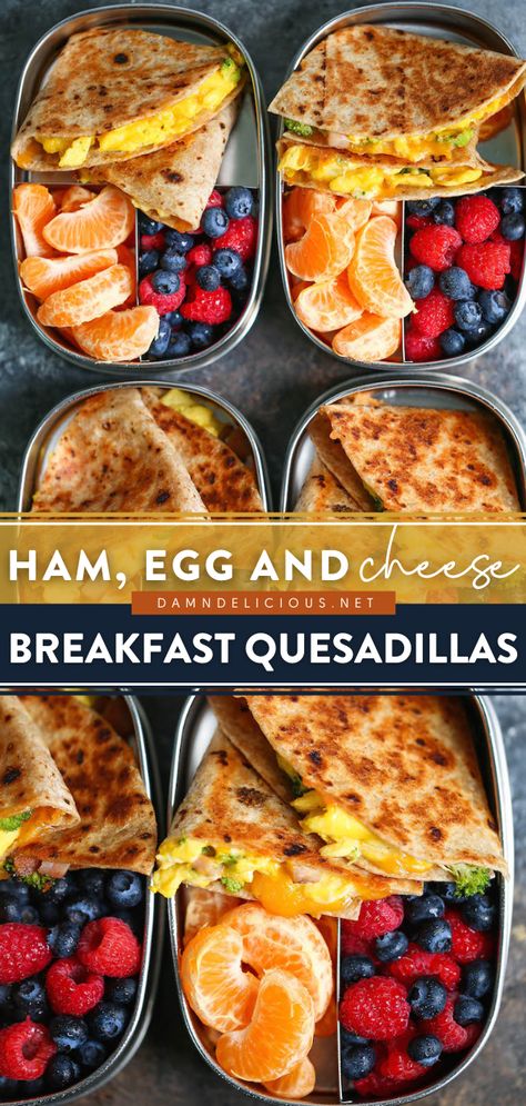 HAM, EGG AND CHEESE BREAKFAST QUESADILLAS Raised Flower Bed Designs Layout, College Dinner, Breakfast Quesadillas, Healthy Breakfast Meal Prep, Cheese Breakfast, Breakfast Prep, Healthy Lunch Meal Prep, Egg And Cheese, Healthy Breakfast Recipes Easy