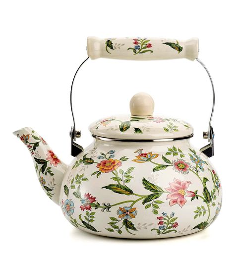 Jucoan Vintage Enamel Porcelain Stovetop Vintage Tea Kettle, Stovetop Kettle, Stovetop Kettles, Home Kitchen Decor, Tea Pots Vintage, Cottage Kitchen, Tea Kettle, Small Appliances, Stove Top