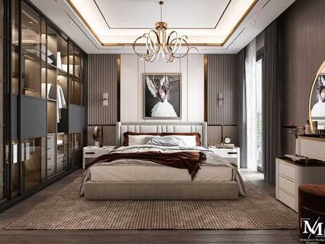 Luxury contemporary BedRoom In Alex on Behance Luxury Contemporary Bedroom, Rich Bedroom Luxury, Classical Bedroom, Bedroom Design Luxury, Luxury Hotel Bedroom, Hotel Bedroom Design, Interior Unique, Contemporary Bedroom Design, Guest Bedroom Design