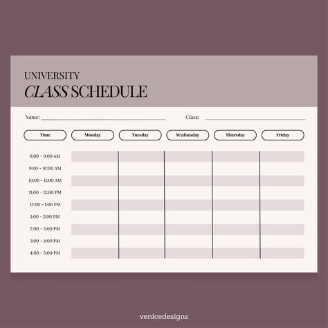 Black and Beige University Class Schedule Teacher Schedule Template, Schedule Templates School, Class Schedule College, Class Schedule Template, University Lectures, Boutique Names, Schedule Templates, University School, Class Schedule