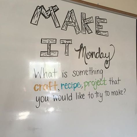 Make something... Create something. Try something new! #teachersofinstagram #iteach7th #iteachtoo #miss5thswhiteboard Monday Whiteboard, Whiteboard Inspiration, Whiteboard Prompts, Whiteboard Questions, Morning Writing, Whiteboard Ideas, Classroom Whiteboard, Whiteboard Messages, Planning School