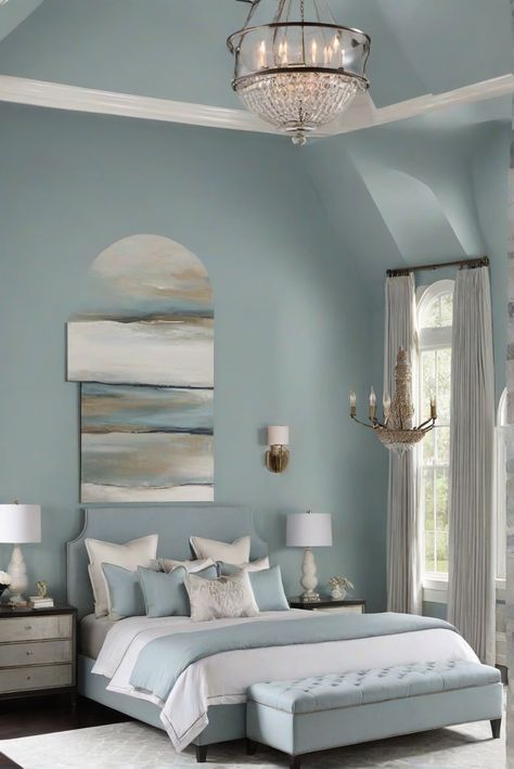 Discover how Tidewater (SW 6477) paint can bring coastal elegance to your bedroom, creating a serene and refreshing space in your home. Dive into our daily interior designer routine with décor tips! #Ad #homedecor #homedesign #wallpaints2024 #Painthome #interiorarchitecture Wall Colors Green Living Room Colors Bright Living Room Colors Apartment Renovation Living room Remodeling Modern Paint Colors 2024 Teal Green Bedroom Ideas, Beach Theme Bedroom Colors, Teal Wall Bedroom, Teal Green Bedroom, Colorful Living Room Bright, Renovation Living Room, Paint Colors 2024, Good Living Room Colors, Wall Color Schemes