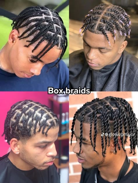 Cool Braids For Men, Black Hair For Men, 6 Cornrow Braids Men, Twist Braids Hairstyles Men, Big Braid Styles, Mens Twists, Short Hair Twist, Big Braid, Cornrow Braids Men