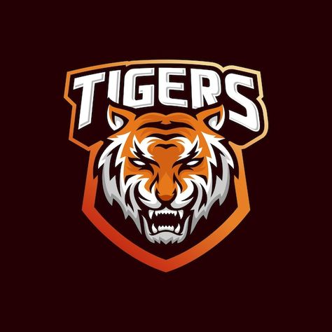 Roaring tiger logo design | Premium Vector #Freepik #vector #tiger-mascot #esport-mascot #angry-animal #mascot-logo Tiger Logo Design, Esport Logo Design, Logo Moto, Cricket T Shirt Design, Logo Design Elements, Logo Dragon, Cricket Logo, Wildcats Logo, Ktm Adventure