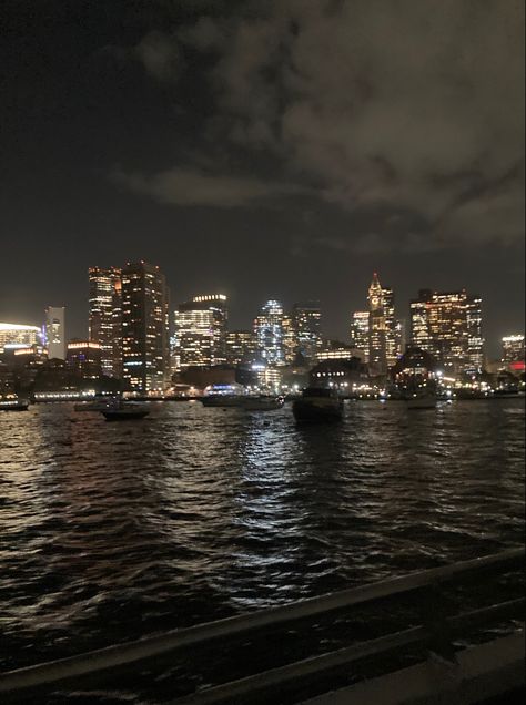 #boston #skyline #citylights #night Boston At Night, Boston City Aesthetic, Moving To Boston, City Lights At Night, Green Fig, Boston Skyline, Boston University, Boston Massachusetts, Night Aesthetic