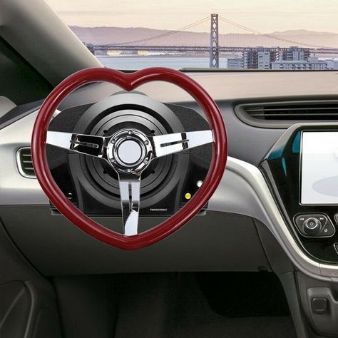 Heart Steering Wheel, Car Interior Diy, Car Deco, Cool Car Accessories, Stick Shift, Pink Chrome, Girly Car, Cute Car Accessories, Manual Car