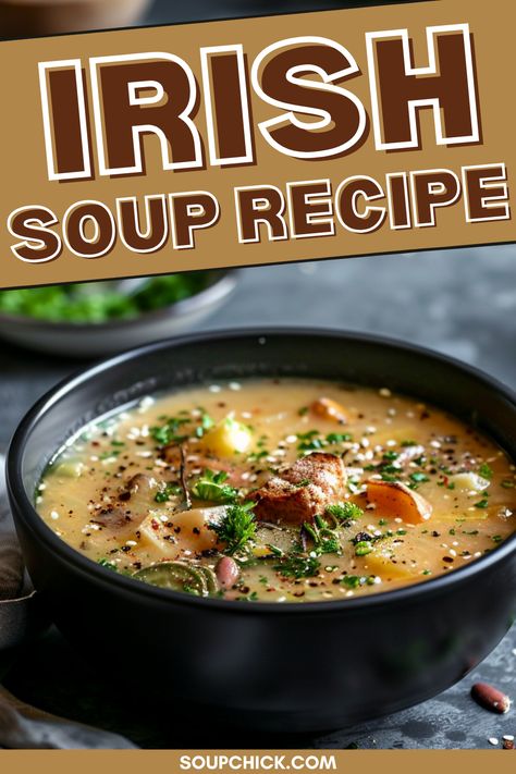 Irish Soup recipe Irish Dinners, Irish Treats, Irish Dinner Recipes, Coddle Recipe, Irish Soup, Dublin Coddle, England Recipes, British Food Traditional, Irish Dinner