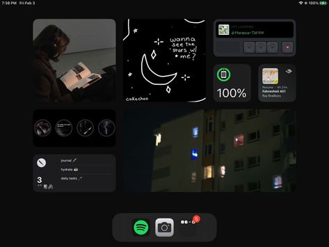 #ipad #ipadhomescreen #homescreen #ios16 #ios #iphonewallpapers #iphone #wallpaper #lockscreen #layout #ipadaesthetic #aesthetic #apple #applewatch #blackandwhite #minimalistic #darkacademia #darkaesthetic #dark #bnw #academia #lightacademia #darkparadise Ipad Layout Ideas Dark, Ipad Theme Ideas Aesthetic Dark, Ipad Homescreen Dark, Ipad Homescreen Ideas Dark, Aesthetic Ipad Setup, Ipad Homescreen Layout, Lockscreen Layout, Ipad Organization, Ipad Themes